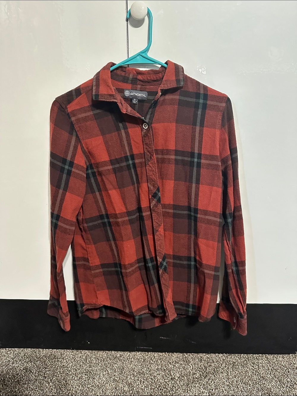 Women's Rust Red Plaid Button-Down Shirt